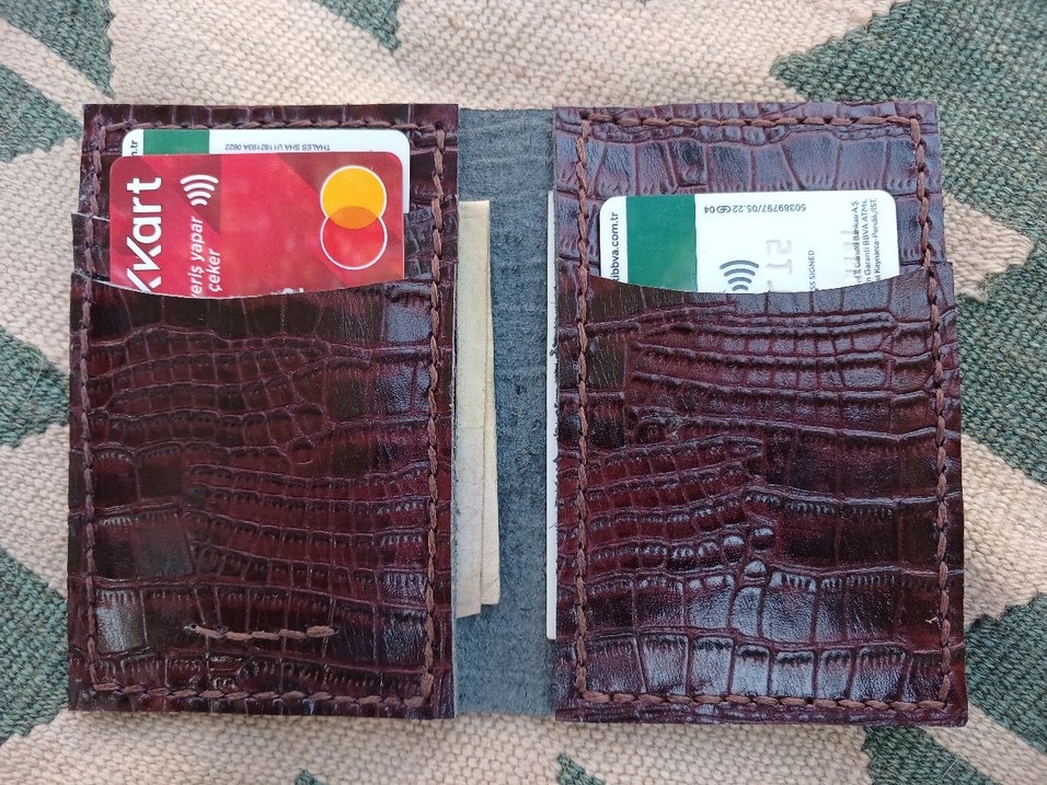 Ünisex El İşi Deri Cüzdan - Görsel 4