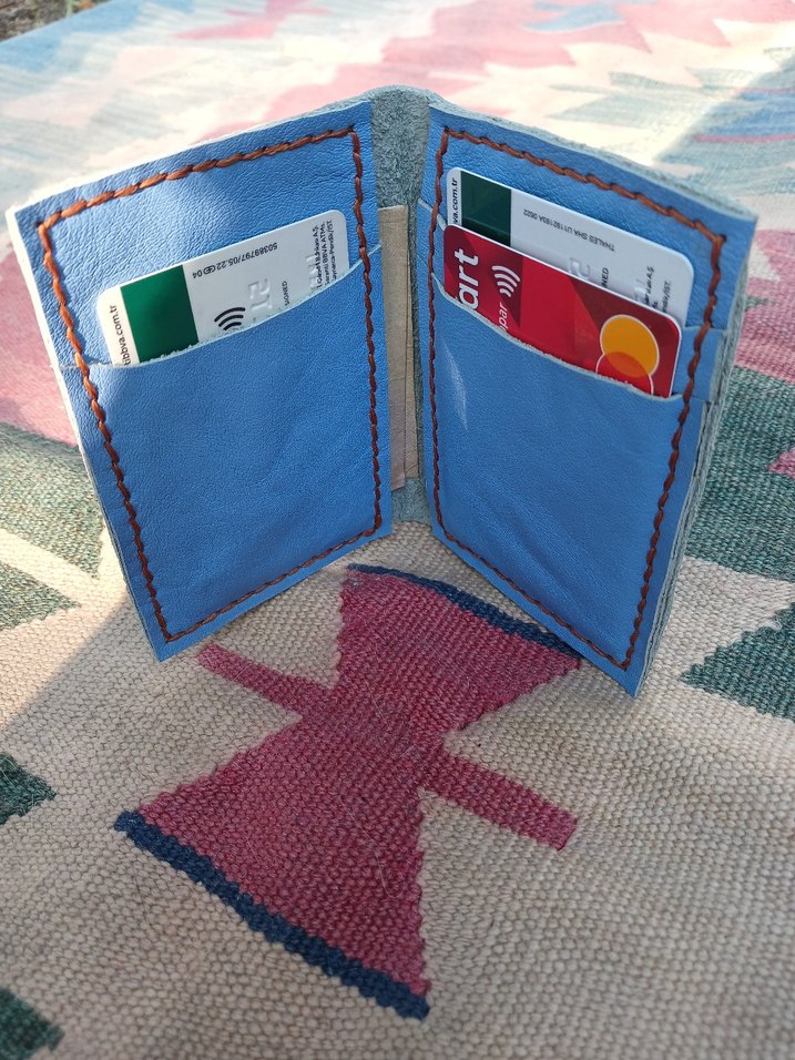 Ünisex El İşi Deri Cüzdan - Görsel 5