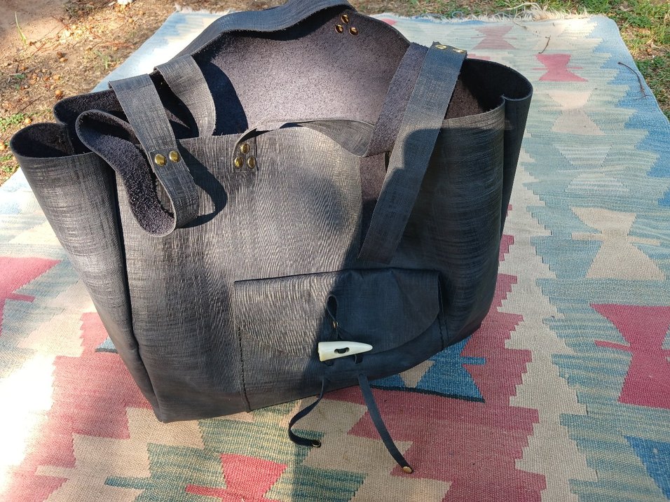 El İşi Deri Tote Çanta - Görsel 2