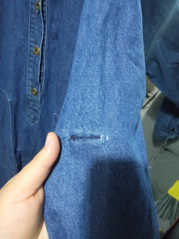 Kadın Kemerli Uzun Kot Ceket - Görsel 4