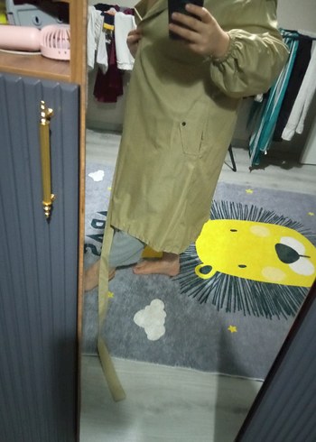 Bej Kadın Uzun Kemerli Trençkot - Görsel 4