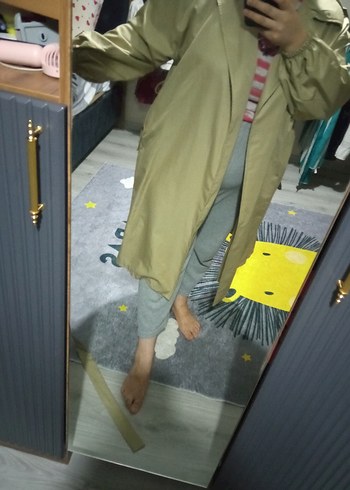 Bej Kadın Uzun Kemerli Trençkot - Görsel 5