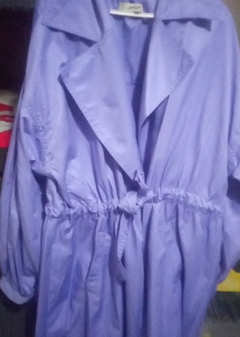 Kadın Mor Uzun Salaş Trençkot - Görsel 2