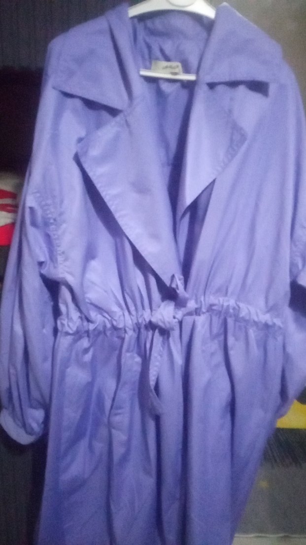 Kadın Mor Uzun Salaş Trençkot - Görsel 2