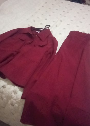 Bordo Kadın Düğmeli Salaş Gömlek - Görsel 5