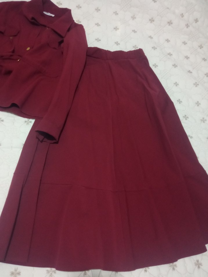 Bordo Kadın Düğmeli Salaş Gömlek - Görsel 3