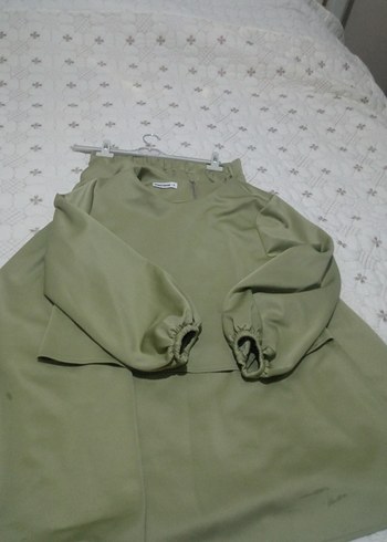 Kadın Haki Uzun Kollu Salaş Tunik - Görsel 3