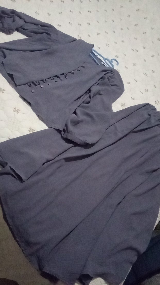 Gri Uzun Kollu Keten Gömlek - Görsel 3