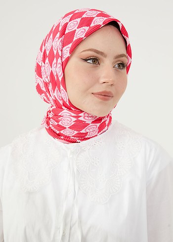 Pembe Desenli Kadın eşarp (losyana)