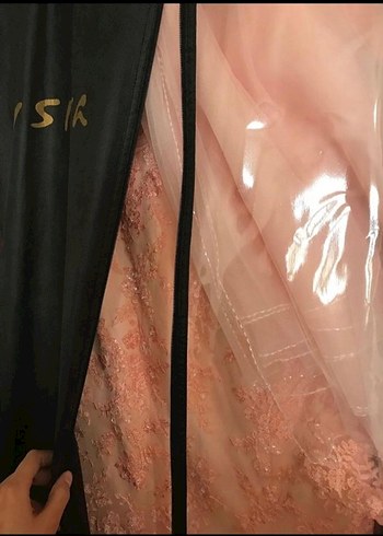 Aysira Aysira Marka Pembe Drapeli Uzun V Yaka Nişan Elbisesi