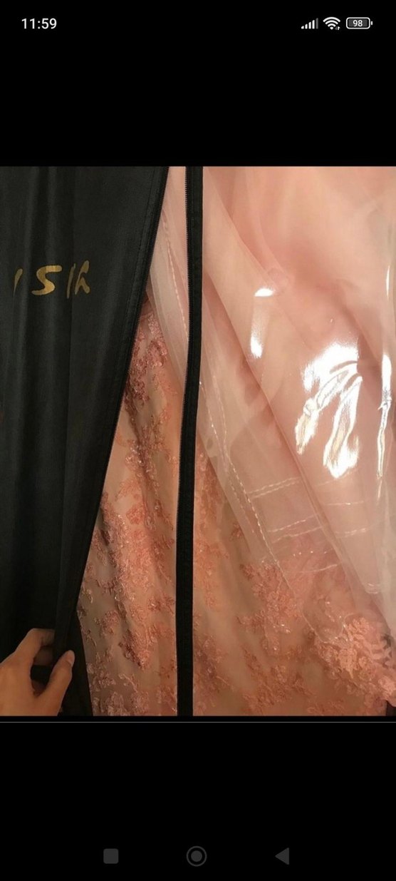 Aysira Marka Pembe Drapeli Uzun V Yaka Nişan Elbisesi - Görsel 2