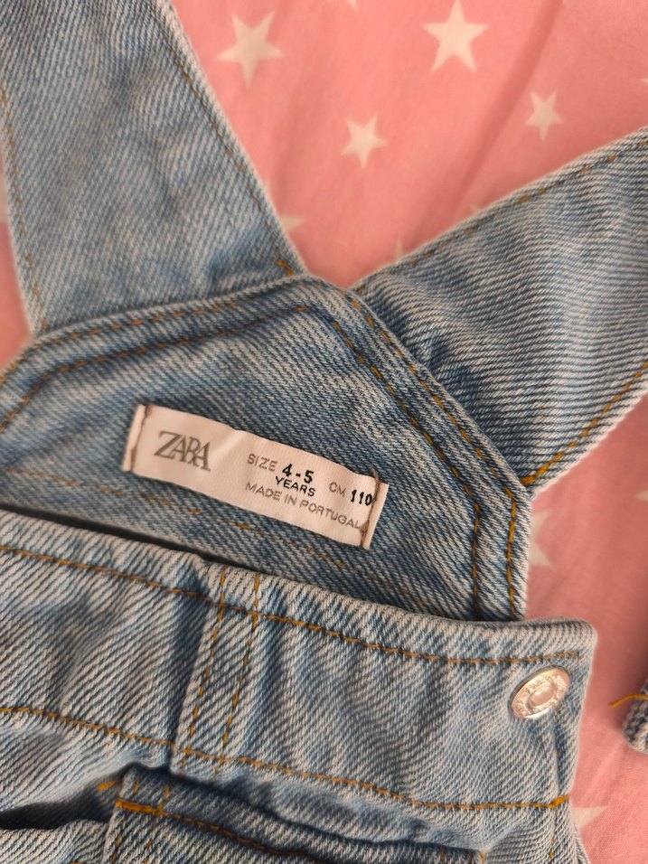 ZARA Mavi Denim Askılı Tulum - Görsel 2