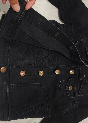 Koton Sik Siyah Denim Ceket Metal Dugmeli Modern Tasarim