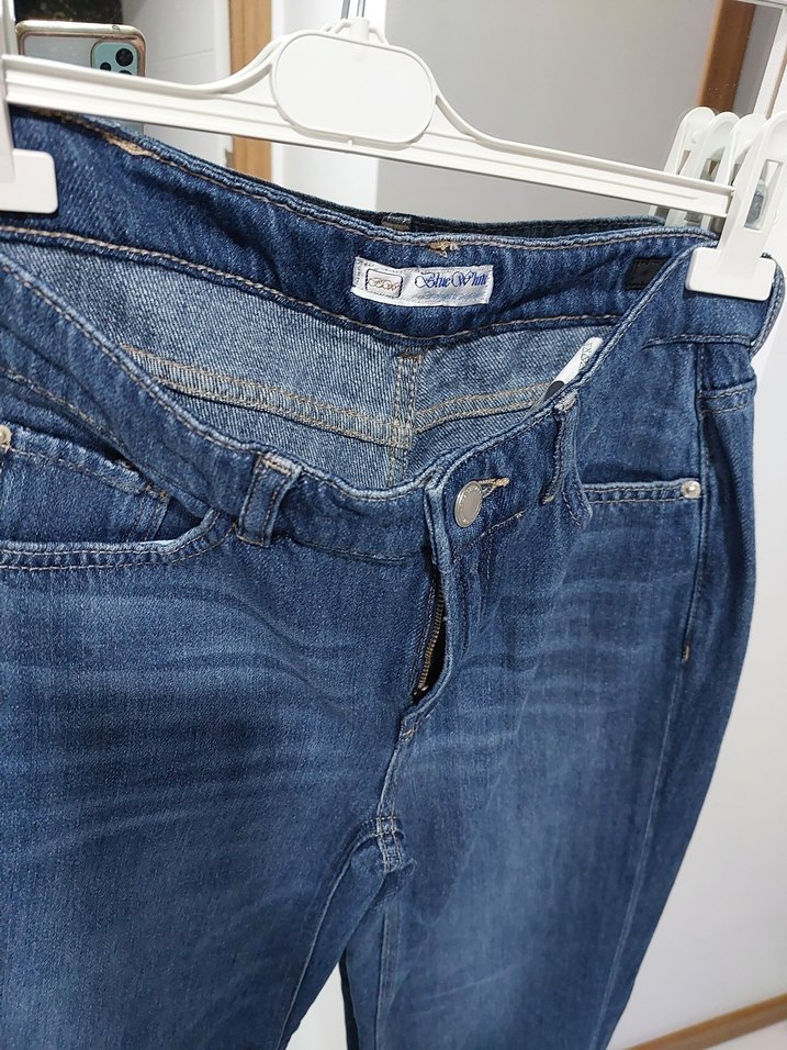 Navy Denim Kadın Regular Fit Midi Jean - Görsel 3