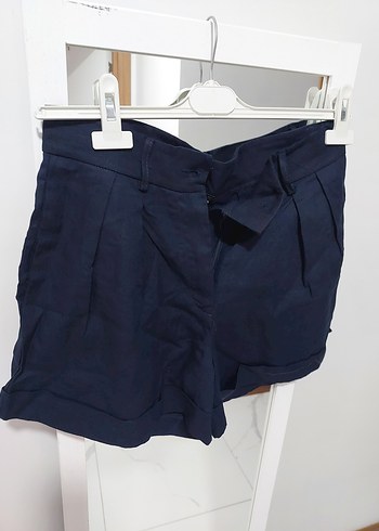 Lacivert Keten Düğmeli Uzun Kollu Gömlek ve alt takim - Görsel 3