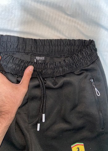 l Beden Fermuarlı Siyah Erkek Outdoor Eşofman Altı