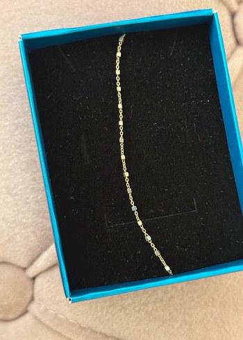 Beden altın Renk Altın Renkli Zincir Detaylı Gümüş Bileklik