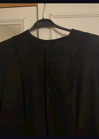 Siyah Uzun Kollu Salaş Siyah Elbise - Görsel 3