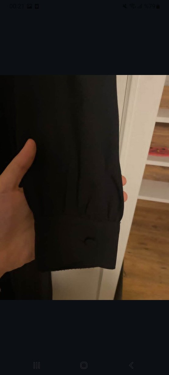 Siyah Uzun Kollu Salaş Siyah Elbise - Görsel 4