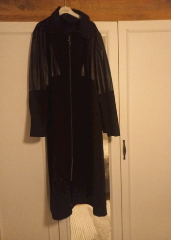 Gri Deri Biker Ceket Yüksek Yaka - Görsel 6