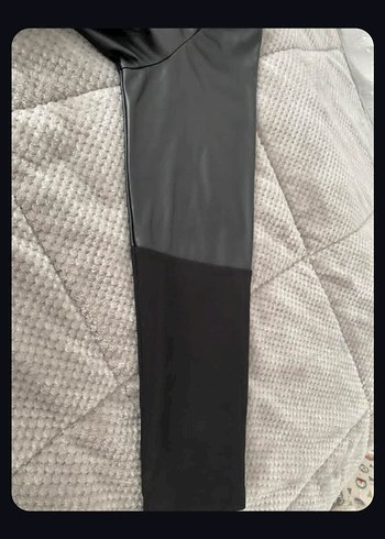 Gri Deri Biker Ceket Yüksek Yaka - Görsel 3