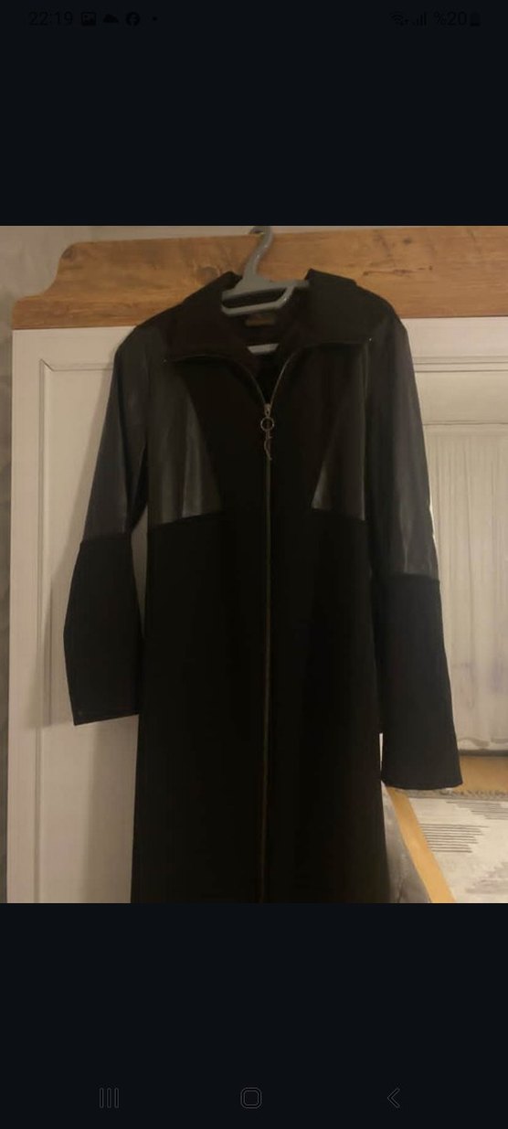 Gri Deri Biker Ceket Yüksek Yaka - Görsel 5