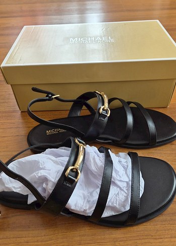 39 Beden Michael Kors Kadın Siyah Deri Sandalet