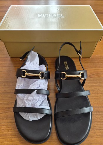 Michael Kors Kadın Siyah Deri Sandalet