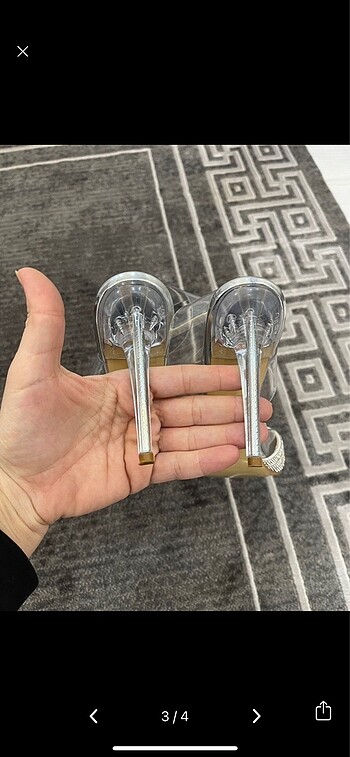 38 Beden Yeni taşlı seffaf stiletto sandalet