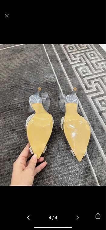 38 Beden çeşitli Renk Yeni taşlı seffaf stiletto sandalet
