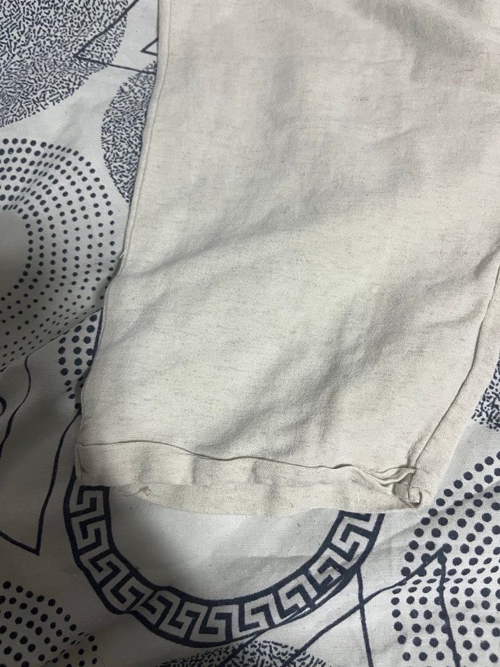 Kadın Beyaz Keten Salaş Midi Pantolon - Görsel 3