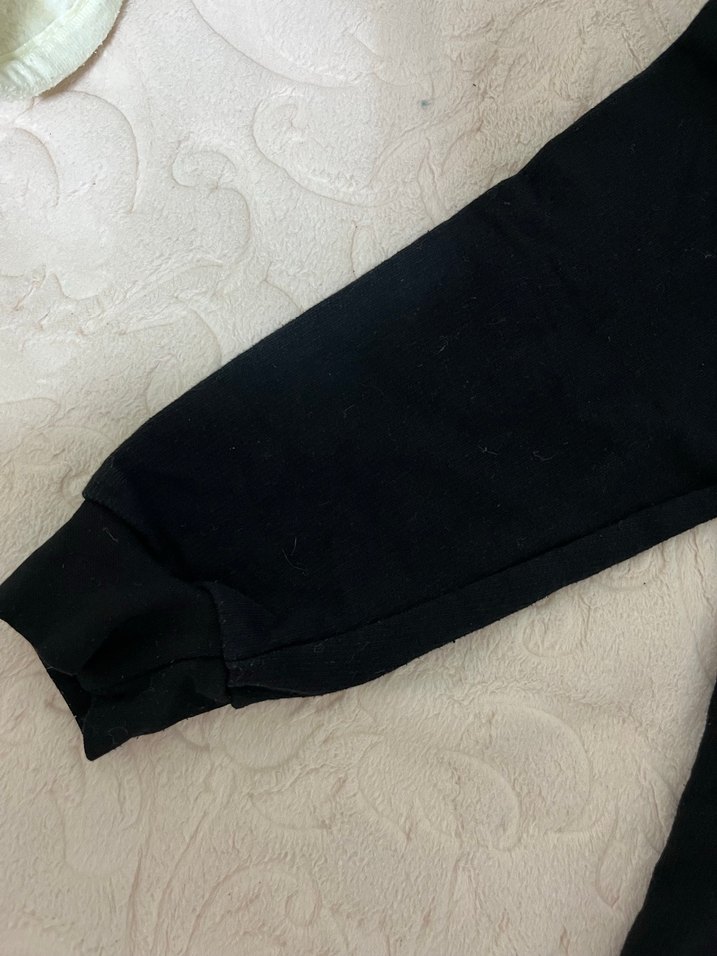 Siyah Pamuklu Baskılı sweatshirt - Görsel 4