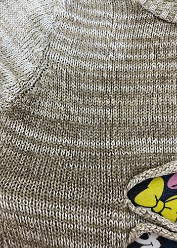 Nakışlı Gri Kadın Kısa Triko Kazak - Görsel 3