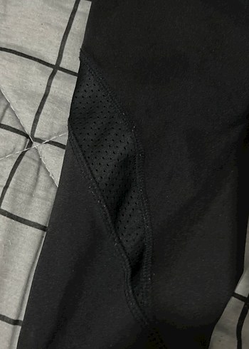 Siyah Kadın Spor Tayt, Yırtmaçlı Midi Boy - Görsel 2