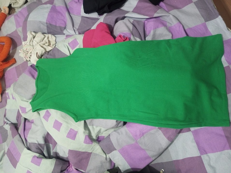 Yeşil Drapeli Uzun pantalon şort büstiyer crop - Görsel 4