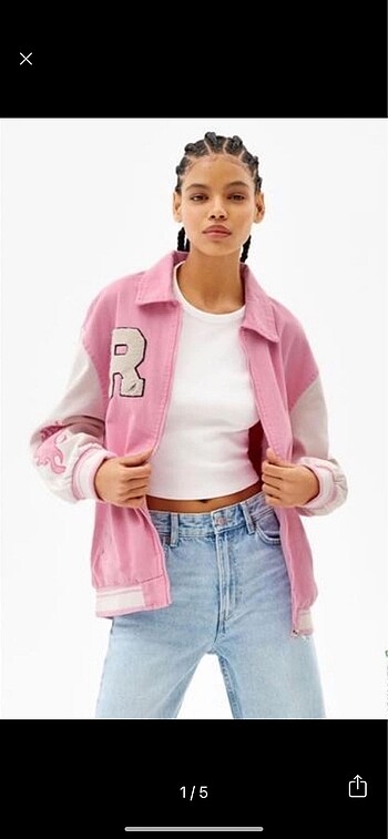 Bershka Pembe Kolej Ceket