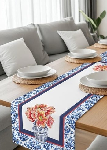 American Vintage Vivas Blue Blanc Rose Runner