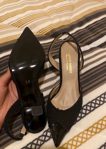 Siyah Stiletto Topuklu Kadın Akşam Ayakkabısı - Görsel 2