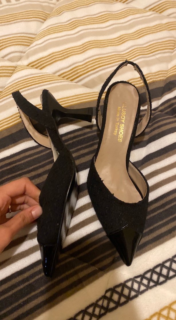 Siyah Stiletto Topuklu Kadın Akşam Ayakkabısı - Görsel 4