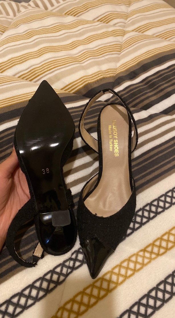 Siyah Stiletto Topuklu Kadın Akşam Ayakkabısı - Görsel 2