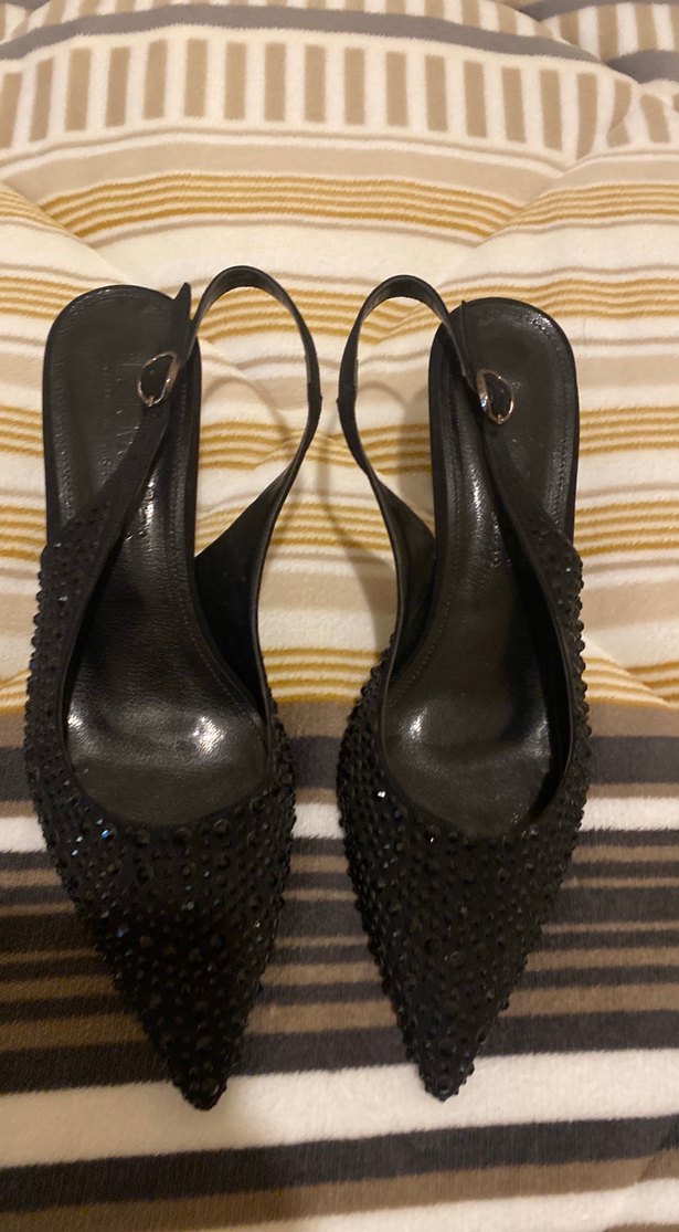 Siyah Boncuklu Stiletto Topuklu Kadın Ayakkabı - Görsel 3