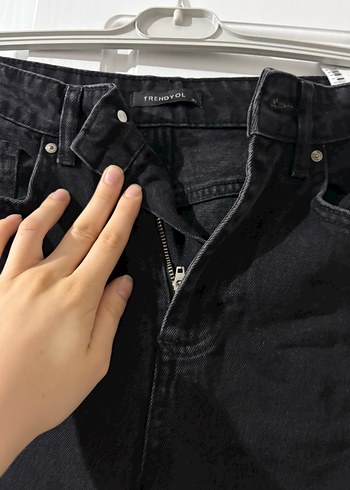 Trendyol & Milla Siyah Kadın Midi Boy Kot Pantolon