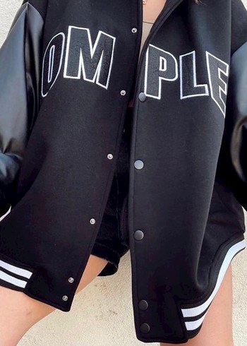 Düğmeli Siyah Deri Streetwear Ceket - Görsel 2