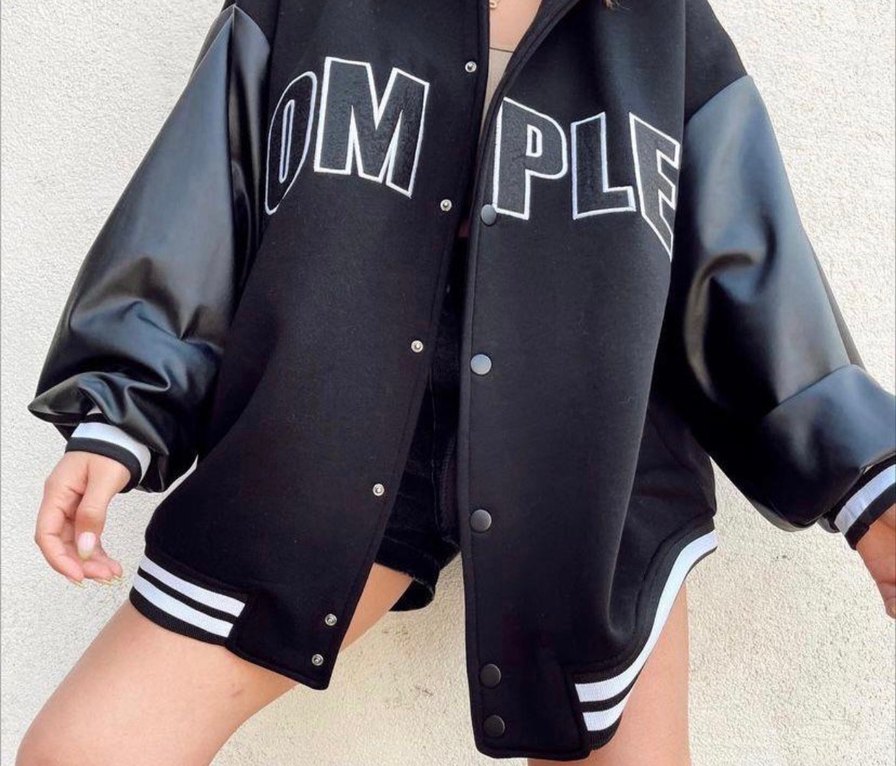 Düğmeli Siyah Deri Streetwear Ceket - Görsel 2