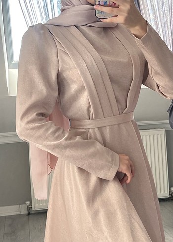 Pudra pembe tesettür abiye - Görsel 3