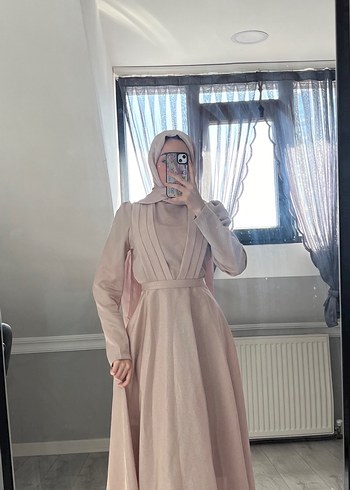 Pudra pembe tesettür abiye - Görsel 2