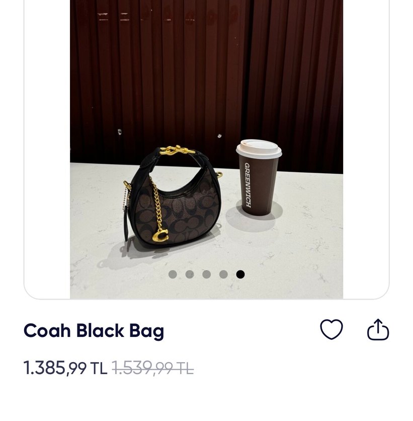 Coach desen kahverengi çanta - Görsel 2