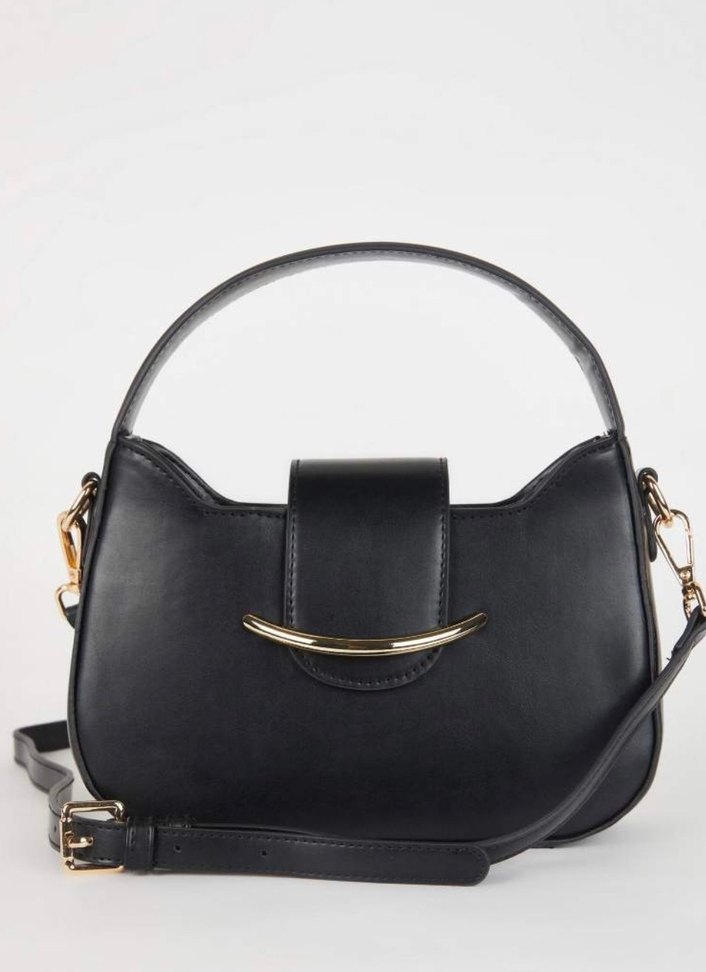 Klasik Siyah Deri Çanta - Görsel 5