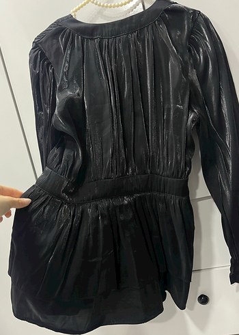 Siyah parlak gömlek - Görsel 3