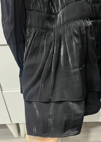 Siyah parlak gömlek - Görsel 4